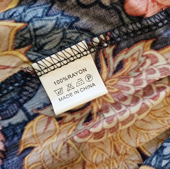 Jaase Women's Size XS Fall Floral Boho Flowy Hippie Top Rayon New w/ Tag - Picture 8 of 11